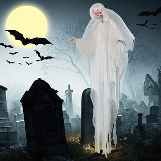 8.3 ft Halloween Haunted Angel with Lighted Eyes and Animated Wings for Yard