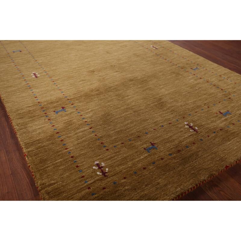 Little Animals Tribal Gabbeh Oriental Accent Rug Handmade Wool Carpet - 3'11"x 6'4"