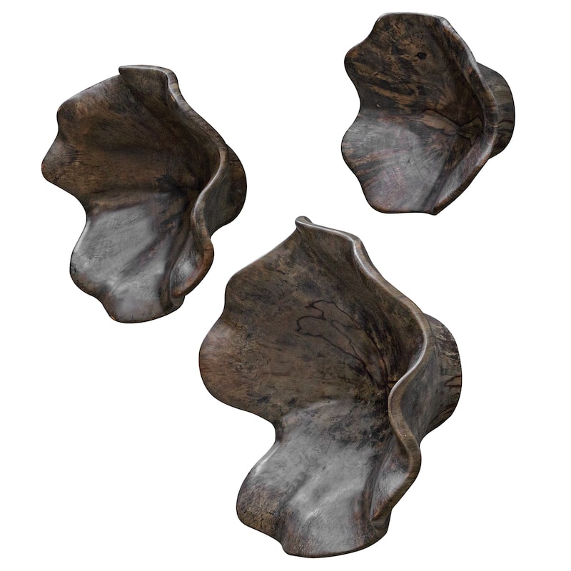 Uttermost Two Wood Wall Decor In Mocha, Set Of 3