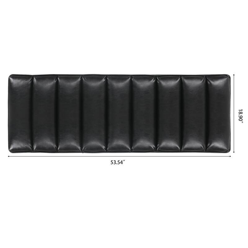 53'' PU Leather Upholstered Bench with Metal Base for Bedroom and Entryway