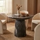 preview thumbnail 8 of 29, Studio London Faux Travertine Bistro Table Maddox Concrete Patio Table - 35.4"W x 35.4"D x 29.5"H