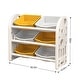 preview thumbnail 24 of 26, Kids Toy Storage Organizer with 6 Bins, Multi-functional Nursery Organizer Kids Furniture Set Toy Storage Cabinet Unit