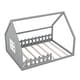 preview thumbnail 7 of 10, Full Size Wood House Bed with Window and Fence,