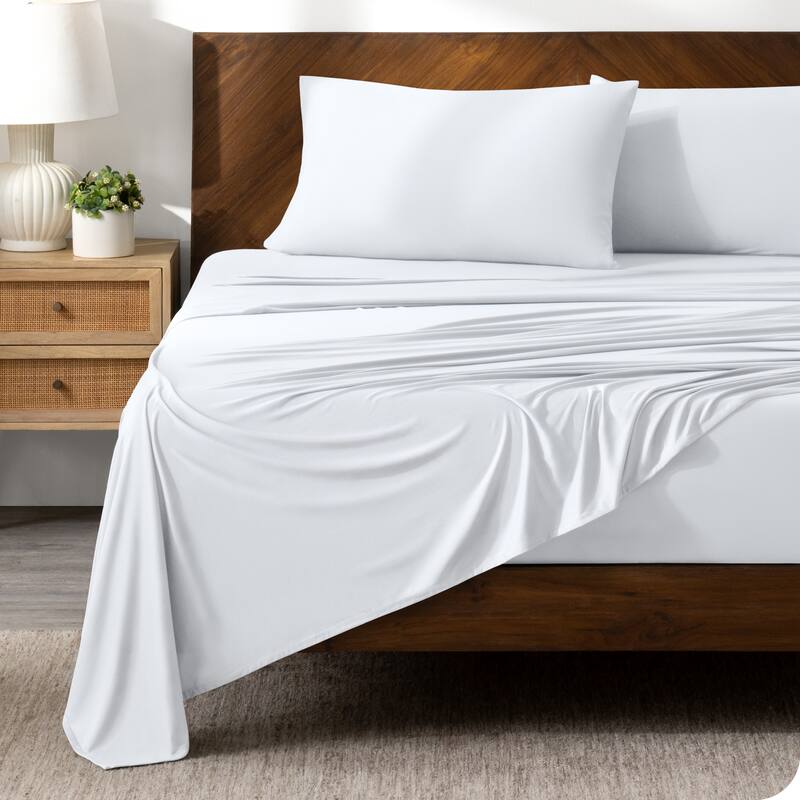 Bare Home Microfiber Stretch Knit Sheet Set - Queen - White