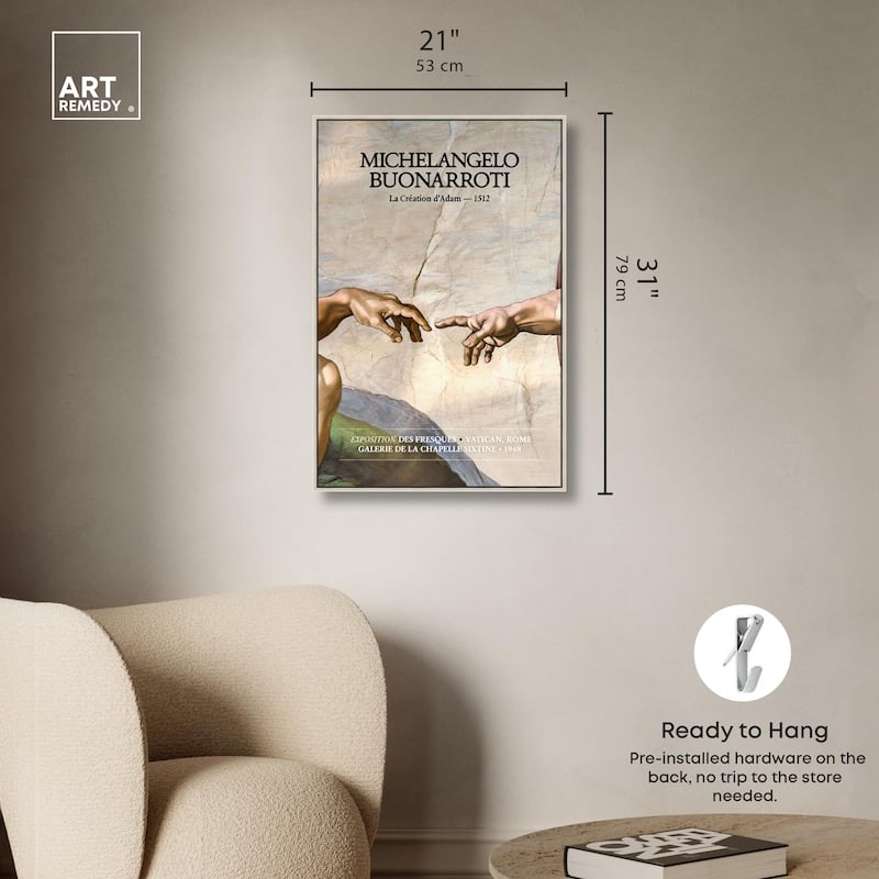 Touching Fingers Canvas by Art Remedy