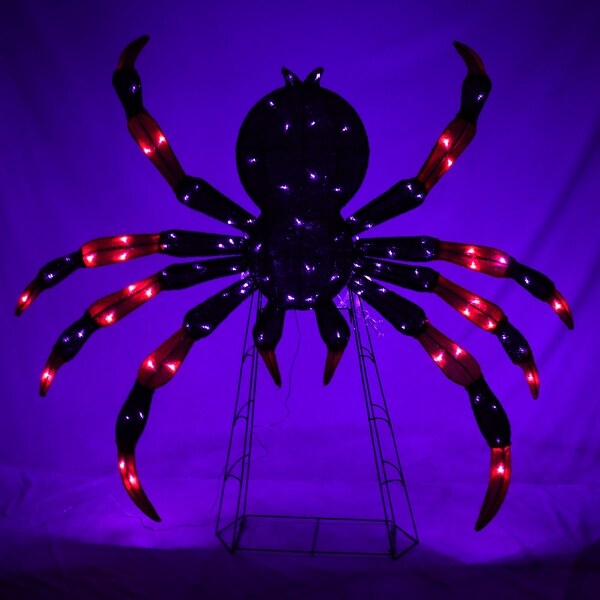 Alpine Corporation 51in Tall Outdoor Black and Orange Spider with