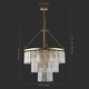 preview thumbnail 3 of 3, SAFAVIEH Couture Marjory Art Deco 3-Tier Pendant Chandelier - 23.75 IN W x 23.75 IN D x 34.5 / 82.5 IN H