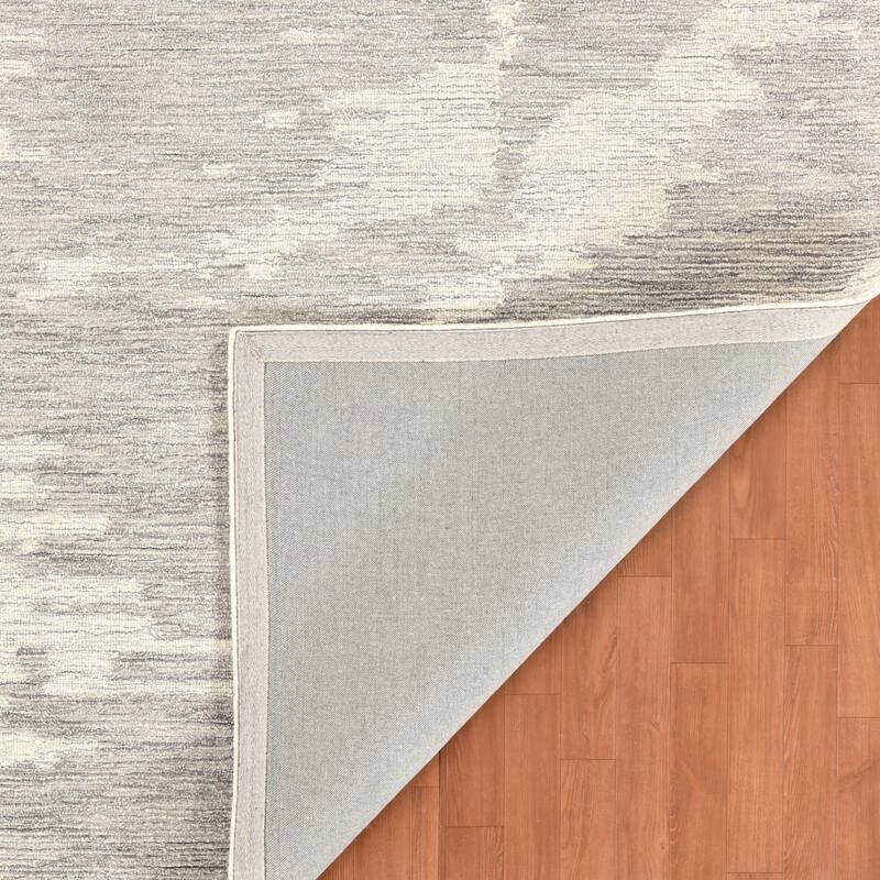 Mohave Ivory and Gray Abstract Hand-Hooked Area Rug 2' x 3'