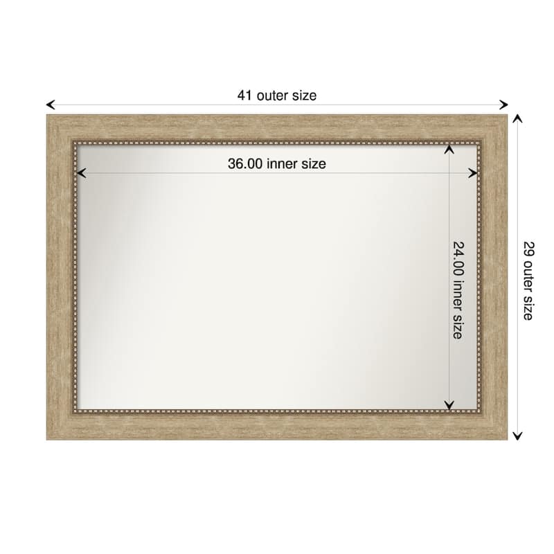 Non-Beveled Bathroom Wall Mirror - Astor Champagne Frame - 41 x 29 in - Astor Champagne
