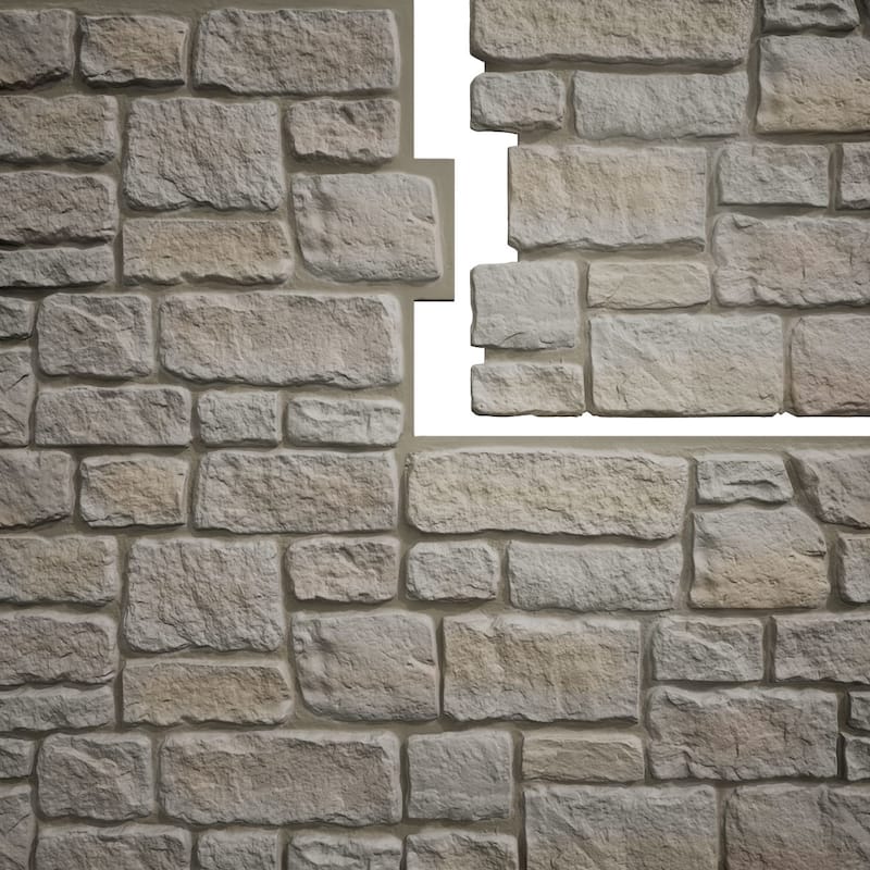 EverStone Cobblestone Faux Stone Panel, 48"W x 23 3/4"H x 1 1/8"D