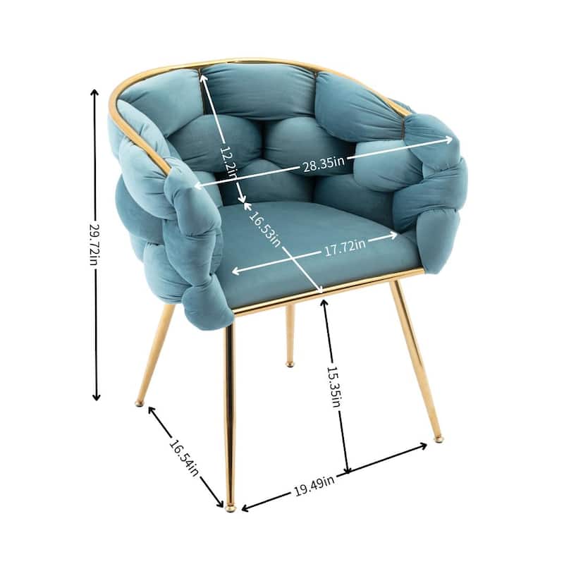 Shubert Glam Velvet Woven Accent Chair by GDFStudio - 28.70"L x22.20"W x 29.50"H
