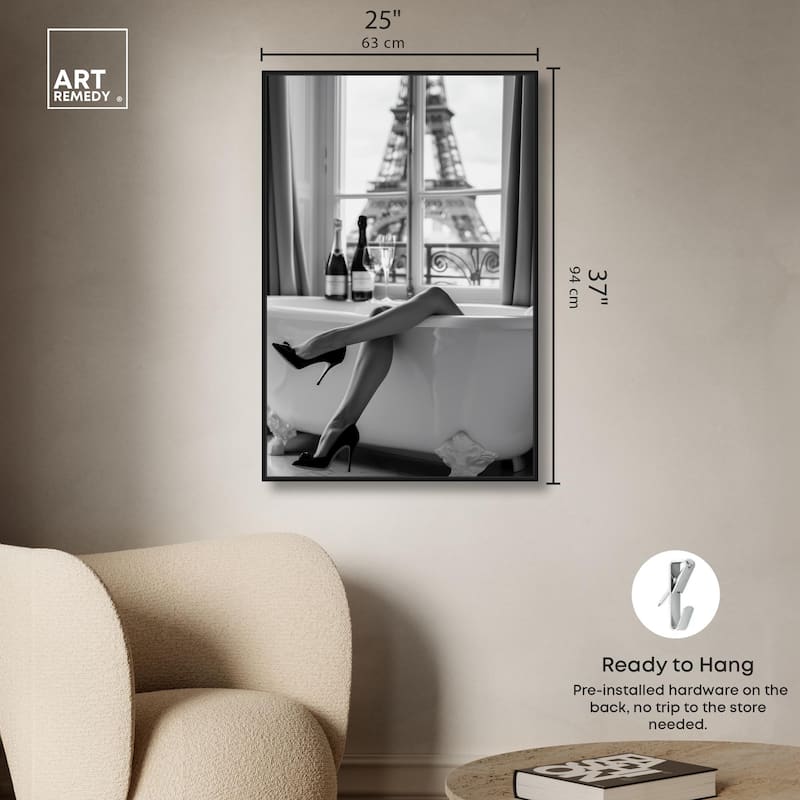 Bathtub Sit Back Glam Canvas by Art Remedy