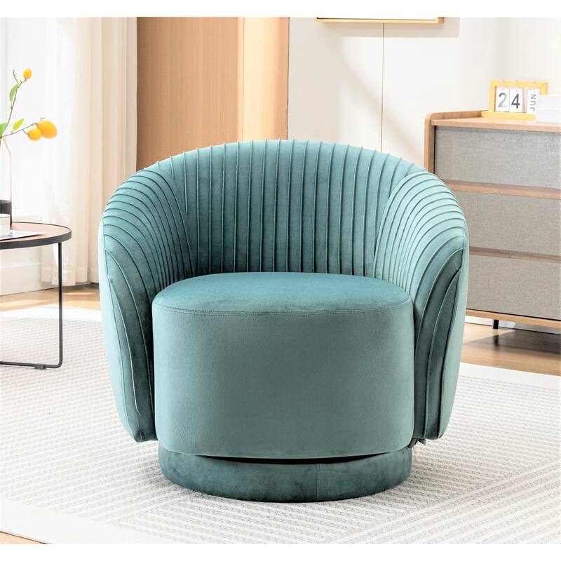 Small Milvo Velvet Swivel Barrel Chair