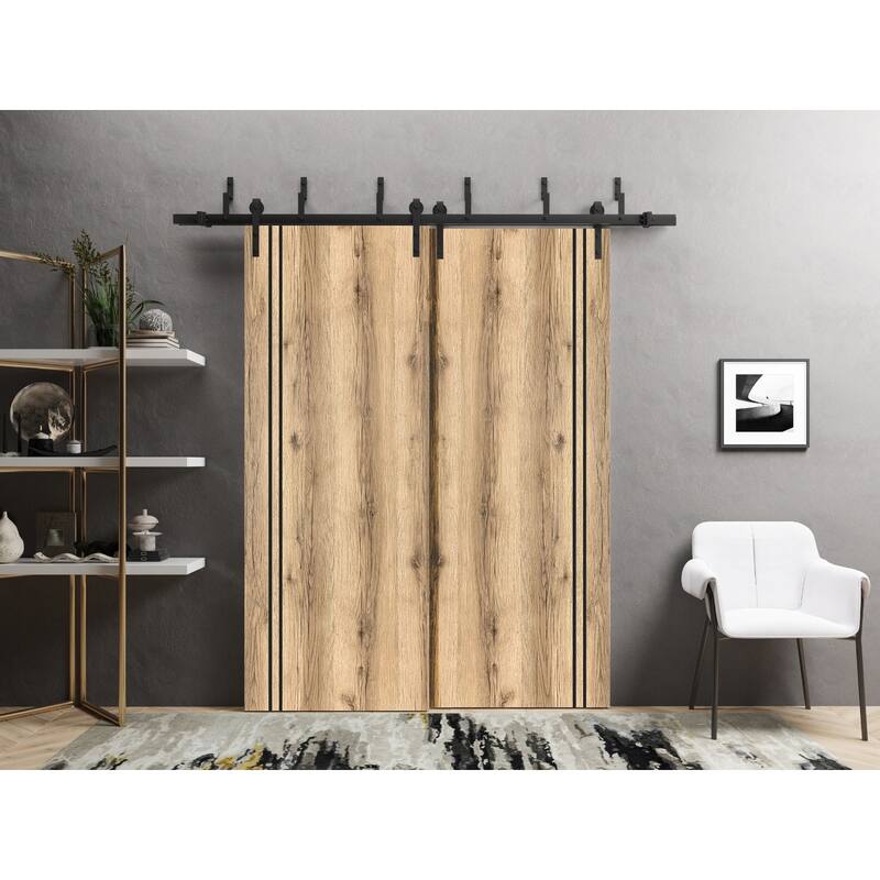 Slab Barn Door Panel 28 x 80 Planum 0016 Oak with Sturdy Finished