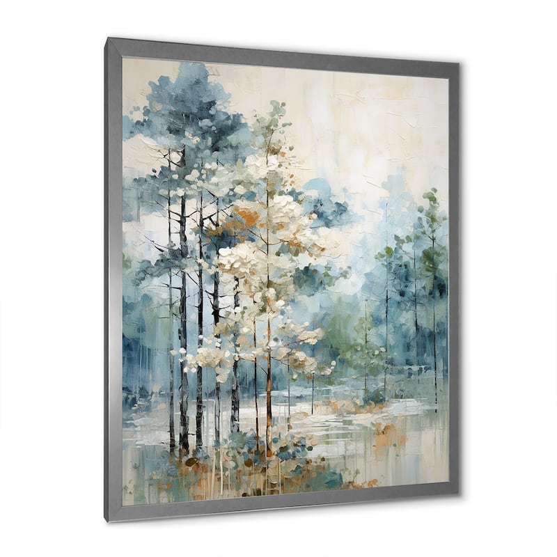 Designart "Pine Tree Enchanted Forest II" Tree Pine Framed Wall Decor