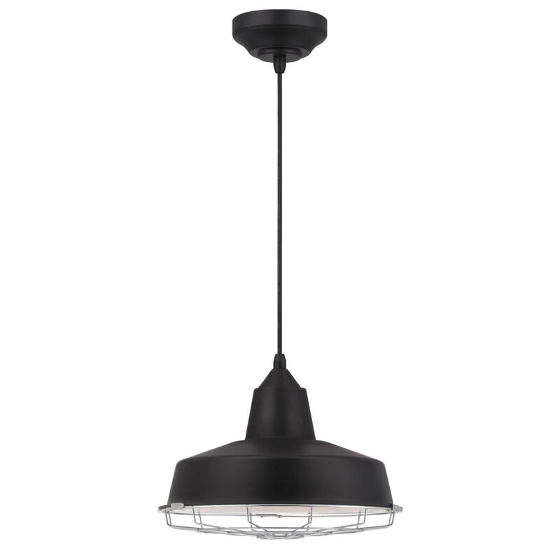 Westinghouse Lighting Academy One-Light LED Indoor Pendant with Removable Chrome Cage, Black Finish - 12-Inches