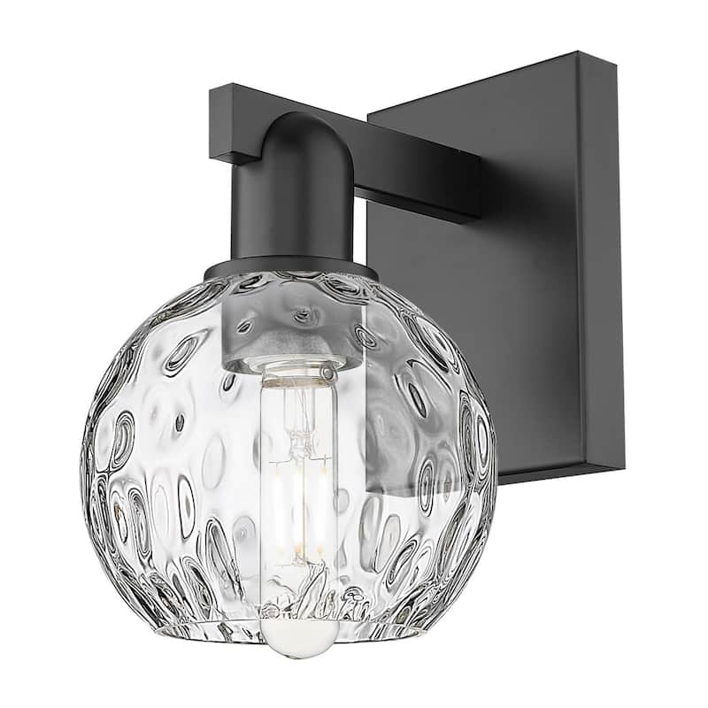 Innovations Lighting 716-1W-10-6 Athens Water Glass Sconce Athens - Matte Black / Clear Water Glass