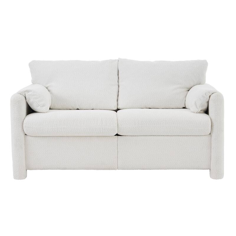 59.87" Chenille 2-Seater Sofa with Barrel Back & Sturdy Frame