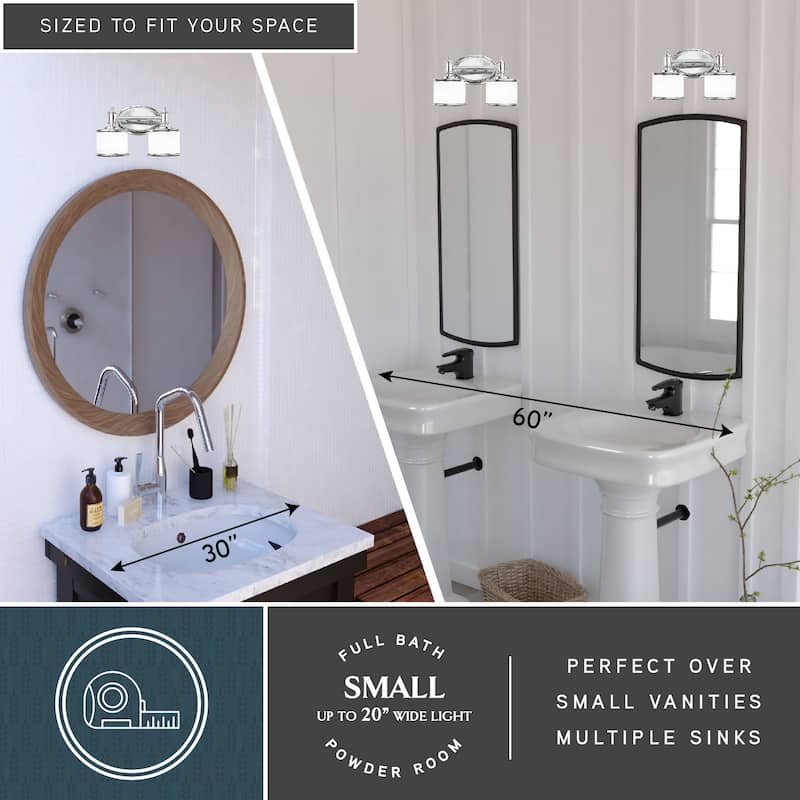 Carlisle Chrome 2-light Bathroom Vanity Fixture - 13.75-in W x 8-in H x 7.5-in D