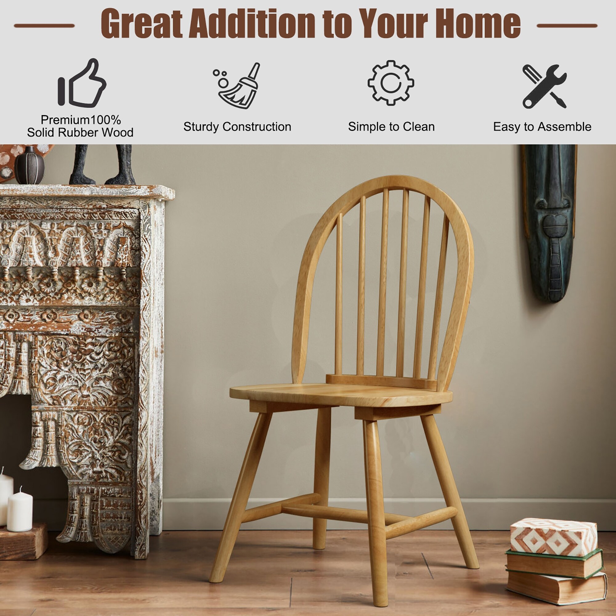 TON Windsor chair ③ Costway Set of 2 Vintage Windsor Dining Side Chair Wood