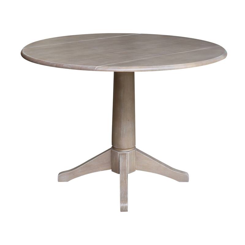 42 in. Round Top Dual Drop Leaf Pedestal Dining Table