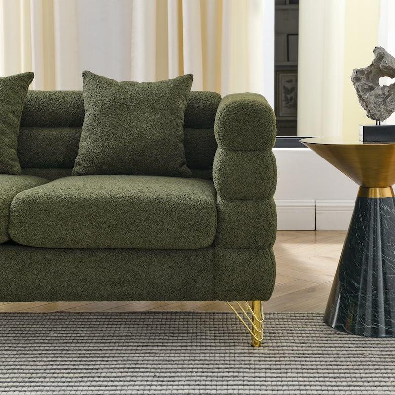 Spacious 81" Fabric Sofa with Plush Pillows