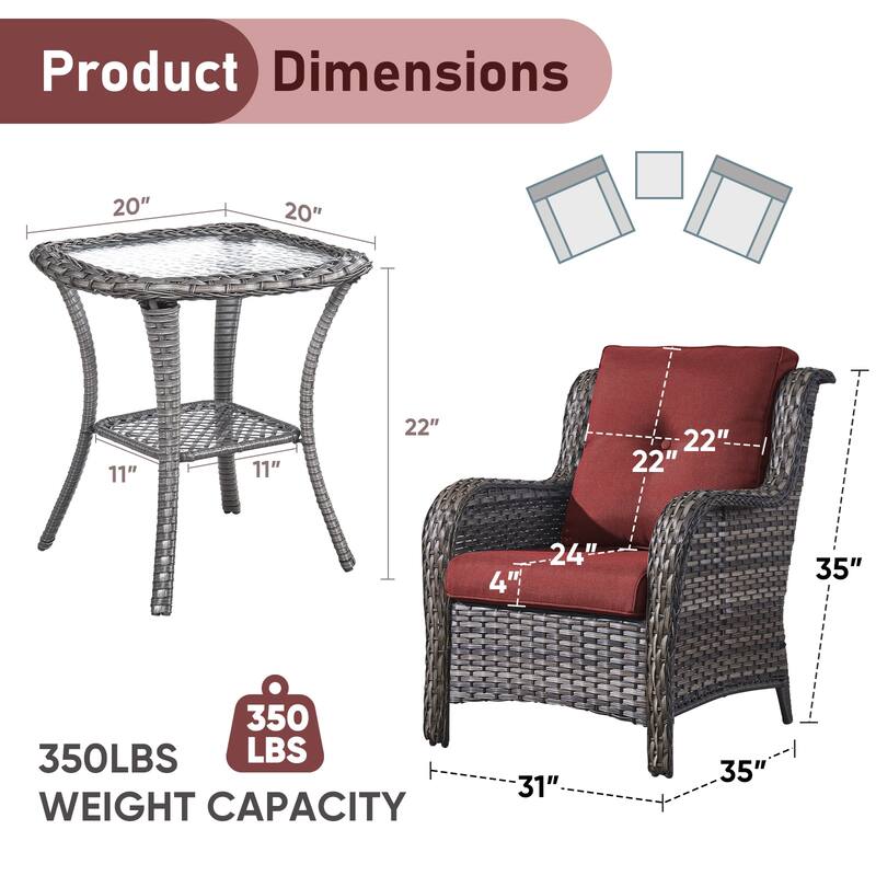 Outdoor Arm Chair with Cushion Rattan Chair