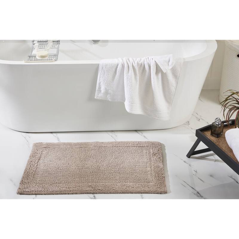 Better Trends Bath Rugs 100% Cotton Soft Water Absorbent Chenille Bathroom Rug for Shower, Sink Mats Edge Collection