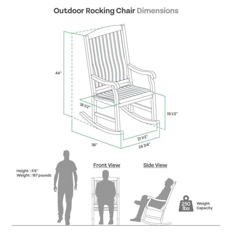 Cambridge Casual Sherwood 3-Piece Teak Outdoor Rocking Chair Set
