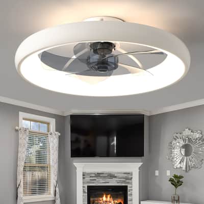 Low Profile Ceiling Fans with Lights Dimmable Lights, 6 Speeds and Remote Control