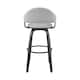 Daxton Mid-Century Swivel Bar Stool, Upholstered Counter Height Chair with Bentwood Legs