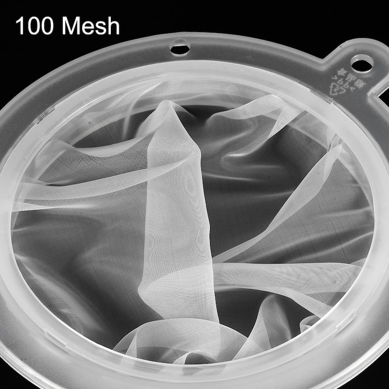5.9" Dia Stainless Steel Kitchen Funnel with 100 Mesh Strainer White Silver Tone - White, Silver Tone