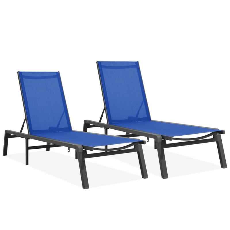 2-piece 5-Position Reclining Folding Lounge Chair – Adjustable Backrest & Portable Relaxation