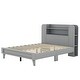preview thumbnail 24 of 25, Twin/Full Platform Bed with Bookshelf Headboard & Storage Shelves