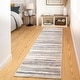 preview thumbnail 18 of 23, Ajax Modern Striped Area Rug 2'7" x 10' Runner - Blue/Grey