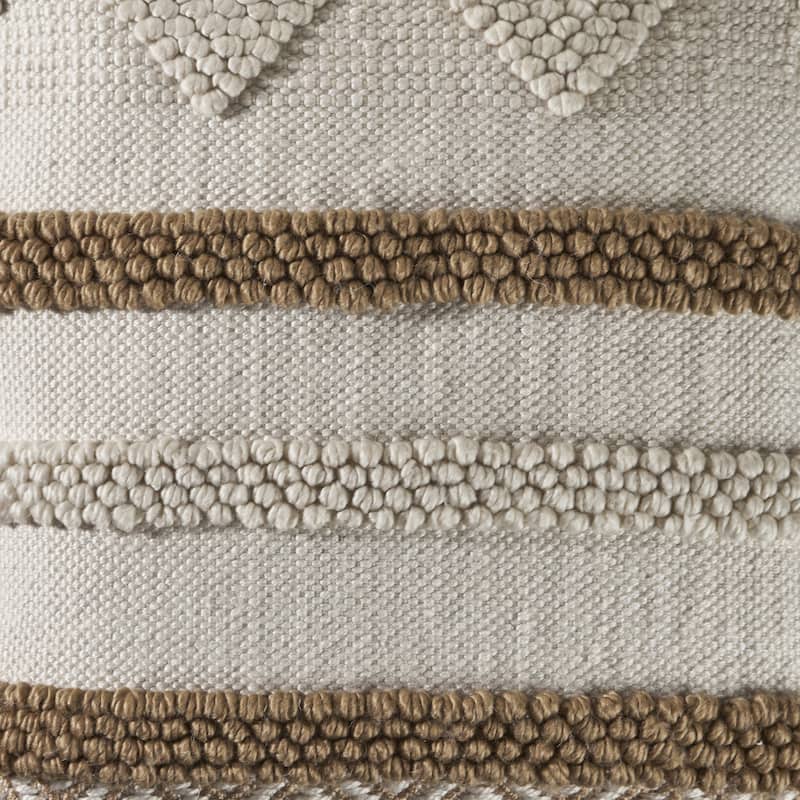 HomeRoots 20" X 20" Tan And Beige Polyester Geometric Zippered Pillow