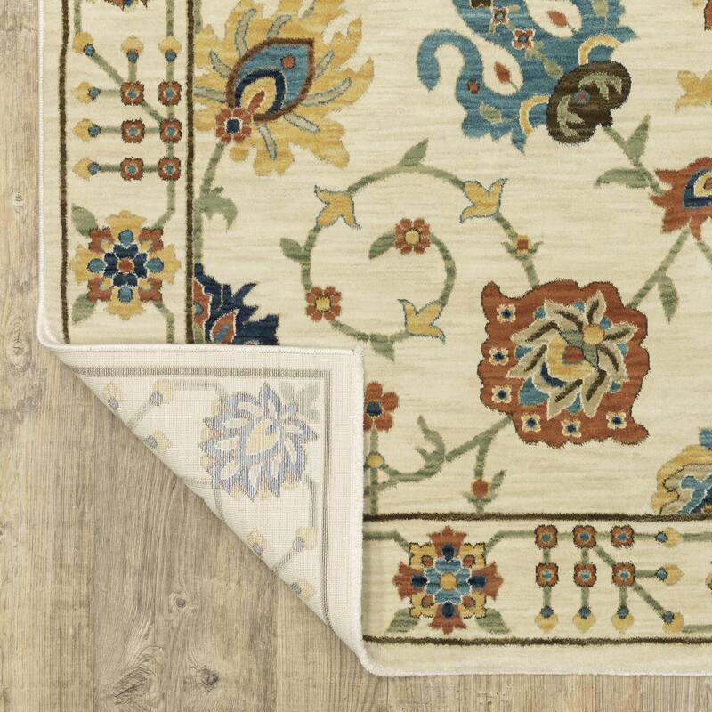 Style Haven Federica Floral Oriental Fringe Edge Area Rug