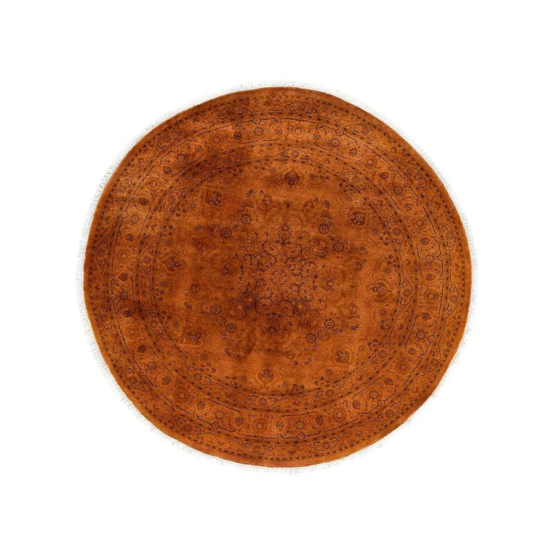 Overdyed, One-of-a-Kind Hand-Knotted Area Rug - Gold - 6' 1" x 6' 1"