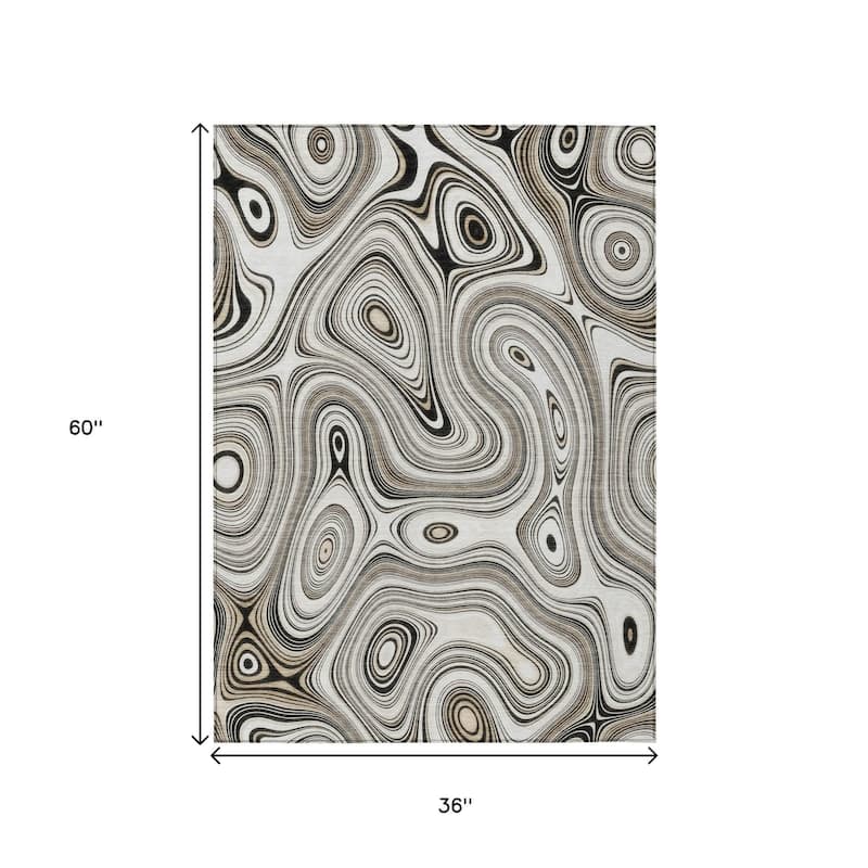 HomeRoots Geometric Transitional Rectangle Outdoor Rug