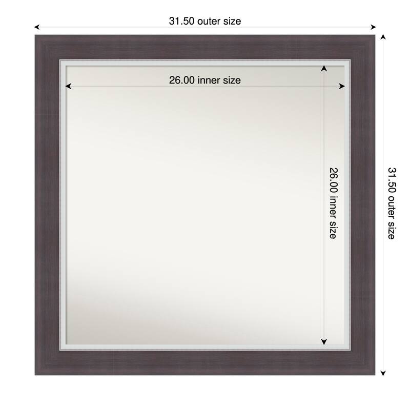Ellie Non-Beveled Framed Wall Mirror - 32 x 32 in - Ellie Brown Silver