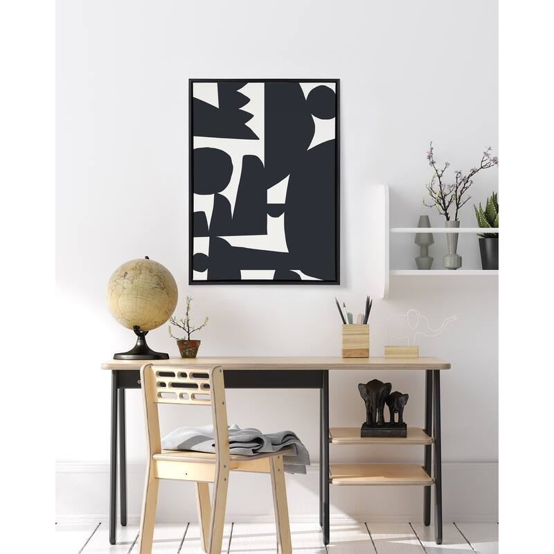 Kate and Laurel Sylvie Quiet Jungle 1 Framed Canvas by Kelly Knaga