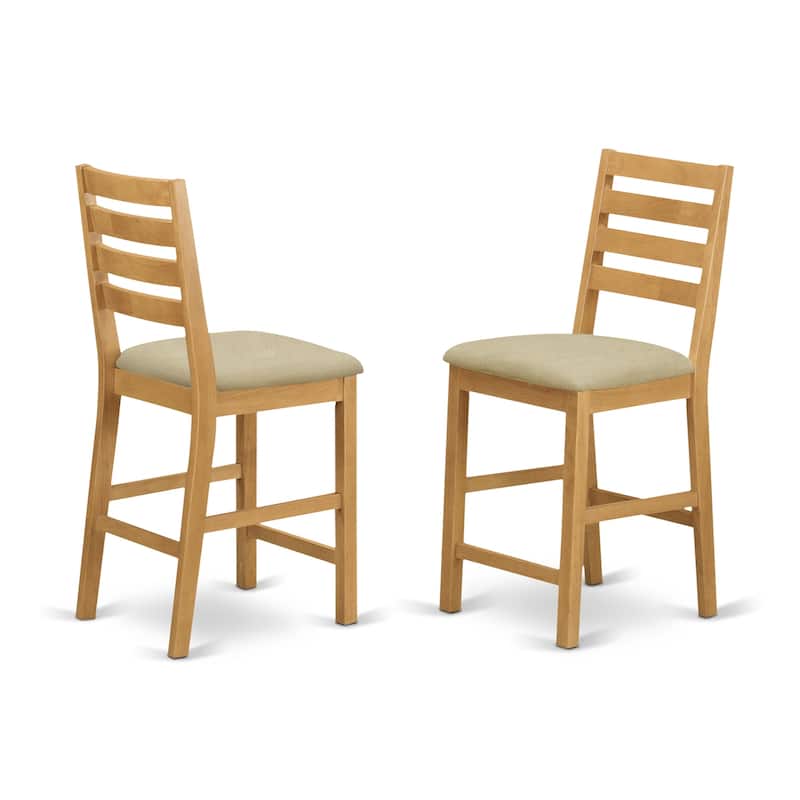 HomeStock 5-Pc Natural Oak Finish Solid Wood Top - Dining Room Set - Seats 4