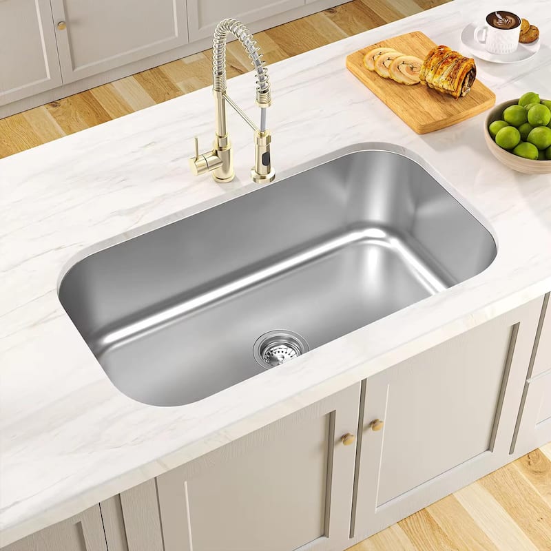 CB HOME 32" Classic Drop-in Topmount Extra Wide Large Kitchen Sink, Undermount Kitchen Sink - 32''x18.5''x9''