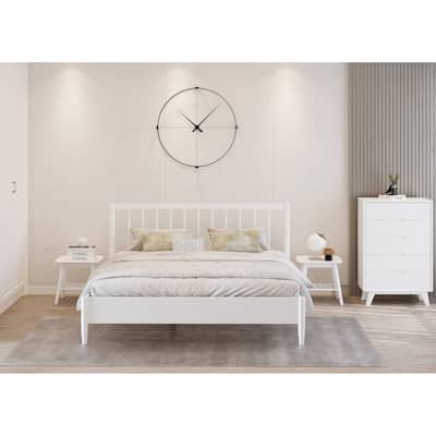Rye Studio Santos Modern Slatted Wood Headboard Platform Bed