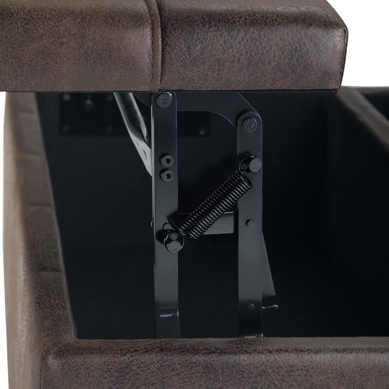 Coffee Table Storage Ottoman - Dark Brown