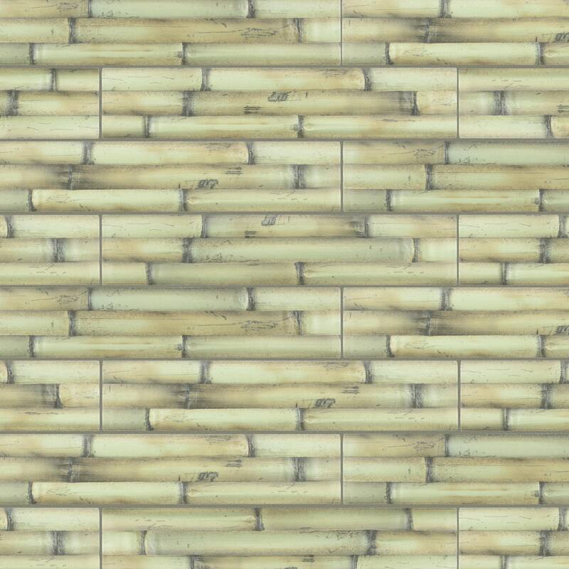 Merola Tile Bamboo Albufera Verde 4" x 19-3/4" Fluted Ceramic Wall Tile