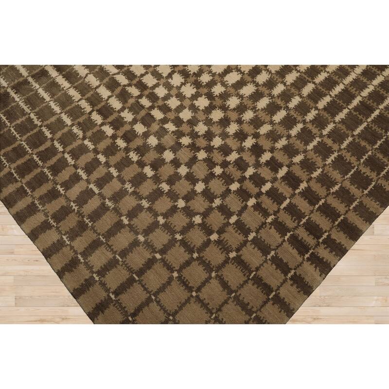 7'11''x8'1'' Tibetano Hand Knotted Wool Ivory Modern & Contemporary Sunburst Rug - 7' 11'' x 8' 1''