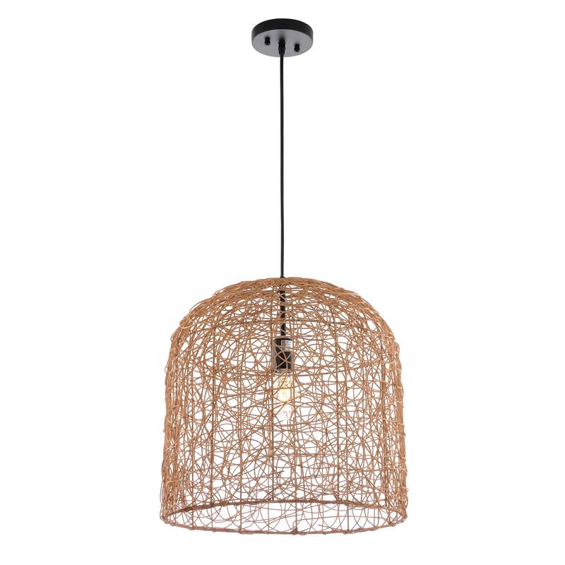 SAFAVIEH Lighting Celedonia 18-inch Pendant - 18" W x 18" D x 20-92" H - Natural - 18Wx18Dx92H