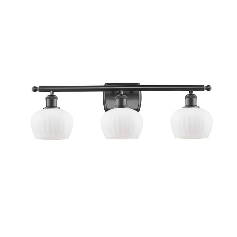 Innovations Lighting Fenton 3 Light 26" Wide Bathroom Vanity Light - Matte Black / Matte White
