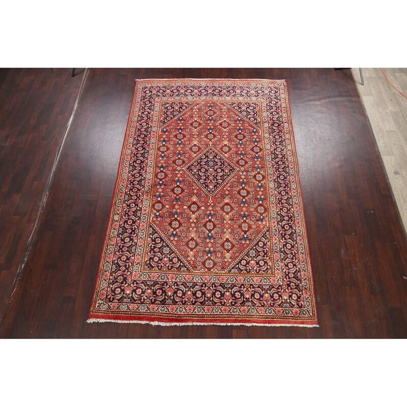 Geometric Mahal Persian Area Rug Wool Handmade Living Room Carpet - 6'6" x 10'3"